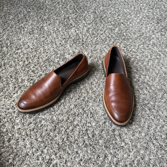 ECCO Incise Tailored Loafer 38 US 7.5-8 Brown Leather Comfort Slip On Shoe New